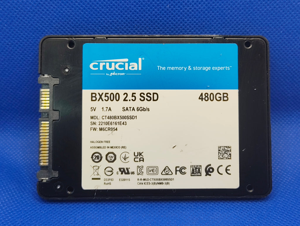 Micron Crucial BX500 CT480BX500SSD1 2.5'' SSD Refurbished SATA 480GB