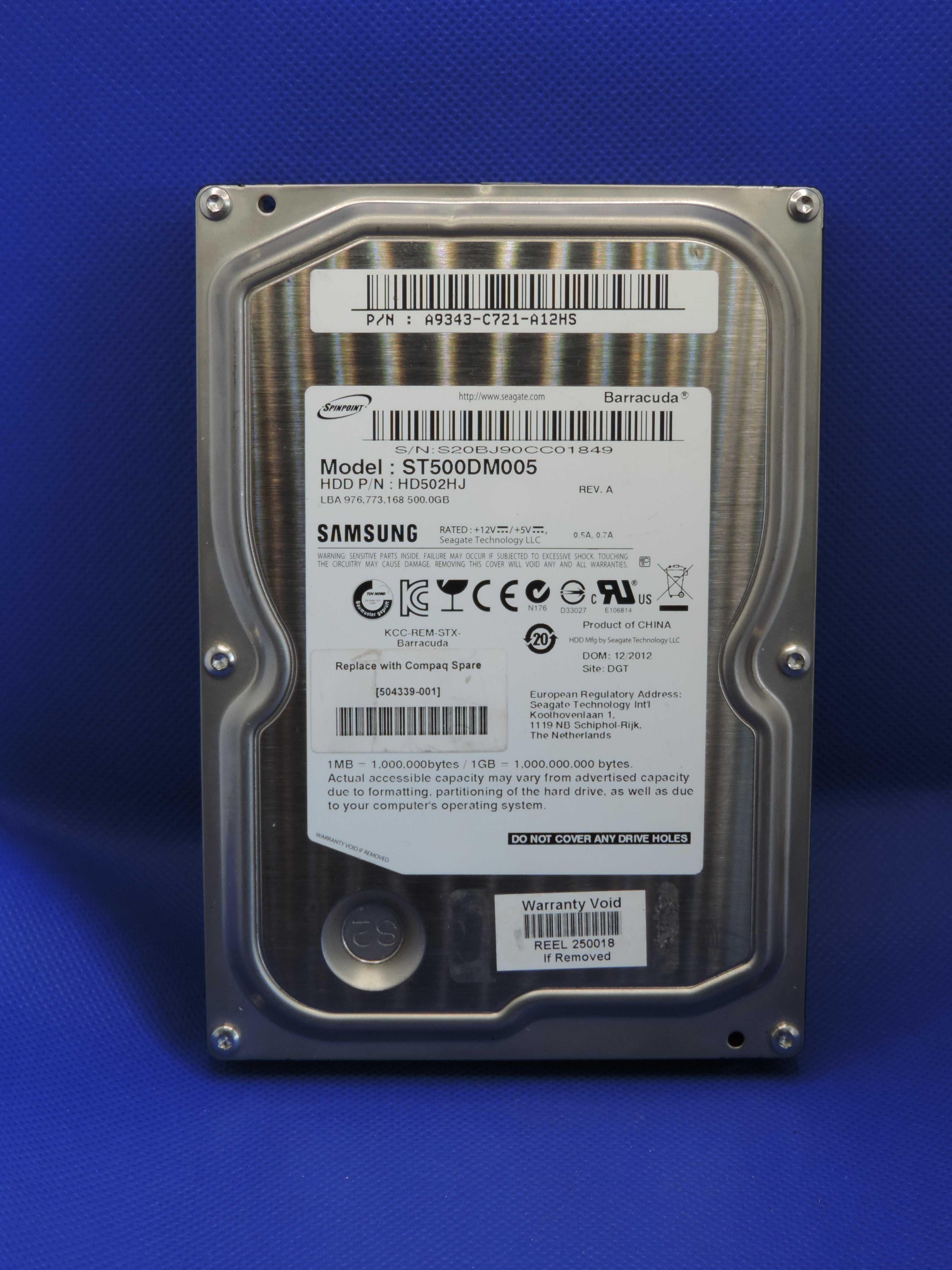 SAMSUNG STN500DM005 500gb HDD Hard Drive Refurbished
